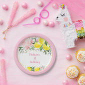 レモネードサンシャインピンク金ゴールドフローラ誕生日 ペーパープレート (パーティー)