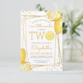 レモネードシトラスウォーターカラー2nd誕生日パーティー 招待状 (スタンド正面)