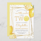 レモネードシトラスウォーターカラー2nd誕生日パーティー 招待状 (正面/裏面)