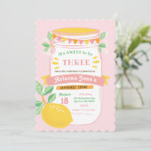 レモネードスタンドの誕生日パーティー招待状 招待状 (スタンド正面)