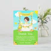 レモネードスタンドの誕生日 ブラウン ヘアの少年 サンキューカード (スタンド正面)