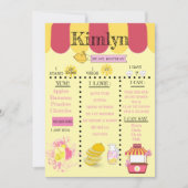 レモネードスタンドイエローファースト誕生日救パーティーザ セーブザデート (正面)