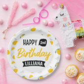 レモネードスタンドハッピーバースデーテーマ パーソナライズされた ペーパープレート (パーティー)