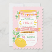 レモネードスタンドバースデーパーティーの招待 招待状 (正面)