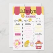 レモネードスタンドピンク1st誕生日パーティー セーブザデート (正面)