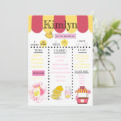 レモネードスタンドピンク1st誕生日パーティー セーブザデート (スタンド正面)