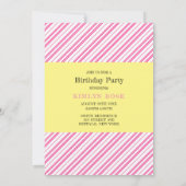 レモネードスタンドピンク1st誕生日パーティー セーブザデート (裏面)