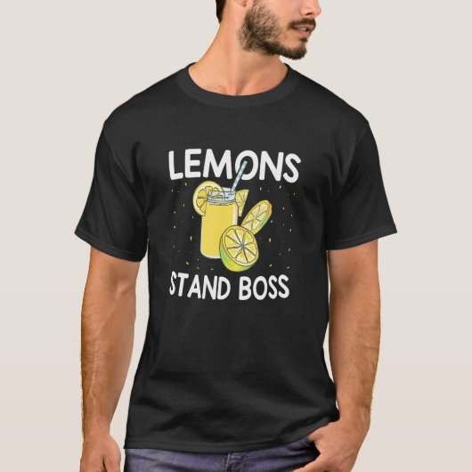 レモネードスタンドボスレモンジュースフルーツ Tシャツ (正面)