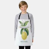 レモネードスタンドヴィンテージレモンネームキッド エプロン (着用した状態)