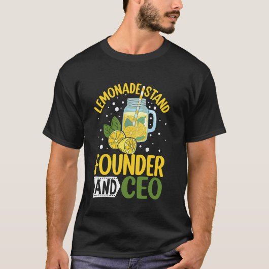 レモネードスタンド創業者兼CEO レモンジュース飲料 Tシャツ (正面)