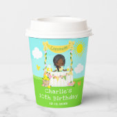 レモネードスタンド誕生日ダークスキンガール 紙コップ (裏面)