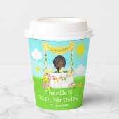 レモネードスタンド誕生日ダークスキンガール 紙コップ (正面)