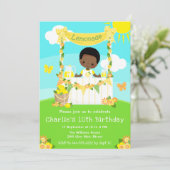 レモネードスタンド誕生日ダークスキンボーイ 招待状 (スタンド正面)