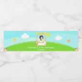 レモネードスタンド誕生日ブラックヘアガール ペットボトルラベル (シングルラベル)