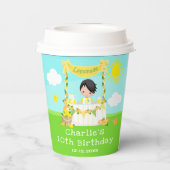 レモネードスタンド誕生日ブラックヘアボーイ 紙コップ (裏面)