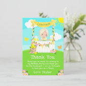 レモネードスタンド誕生日ブロンドヘアガール サンキューカード (スタンド正面)