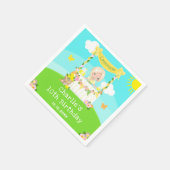 レモネードスタンド誕生日ブロンドヘアガール スタンダードカクテルナプキン (角)