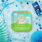 レモネードスタンド誕生日ブロンドヘアガール ペーパープレート (パーティー)