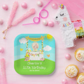 レモネードスタンド誕生日ブロンドヘアガール ペーパープレート (パーティー)