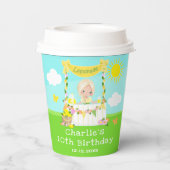 レモネードスタンド誕生日ブロンドヘアガール 紙コップ (裏面)