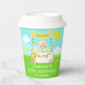 レモネードスタンド誕生日ブロンドヘアガール 紙コップ (正面)