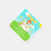 レモネードスタンド誕生日レッドヘアガール スタンダードカクテルナプキン (角)