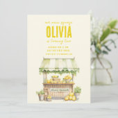 レモネードスタンド メインスクイーズ 誕生日招待状 招待状 (スタンド正面)