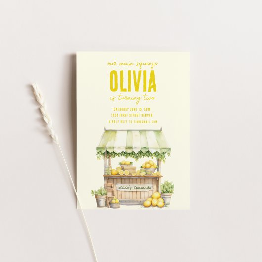 レモネードスタンド メインスクイーズ 誕生日招待状 招待状