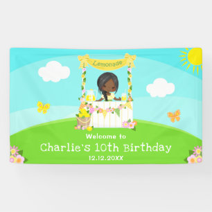 レモネードダークスキンガール誕生日へようこそ 横断幕