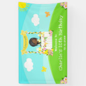 レモネードダークスキンガール誕生日へようこそ 横断幕 (縦)