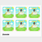 レモネードダークスキンガール誕生日サンキュー スクエアシール (シート)