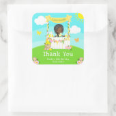 レモネードダークスキンガール誕生日サンキュー スクエアシール (バッグ)