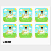 レモネードダークスキンボーイ誕生日ありがとう スクエアシール (シート)