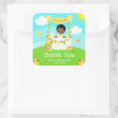 レモネードダークスキンボーイ誕生日ありがとう スクエアシール (バッグ)