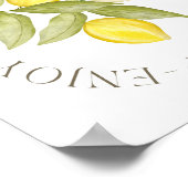 レモネードバーレモンをテーマにしたパーティーのサイン ポスター (角)