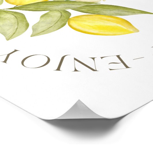 レモネードバーレモンをテーマにしたパーティーのサイン ポスター (角)