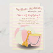 レモネードビーチプールバースデーパーティ招待状 招待状 (正面/裏面)