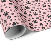 レモネードピンクに黒い前刷り ラッピングペーパー (ロールコーナー)