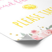 レモネードピンクフローラ誕生日お気に入りサイン ポスター (角)