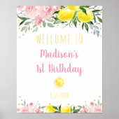 レモネードピンクフローラ誕生日歓迎 ポスター (正面)