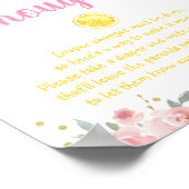 レモネードピンク金ゴールドフローラベビーおむつ思考 ポスター (角)