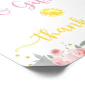 レモネードピンク金ゴールドフローラ誕生日カード&ギフト ポスター (角)