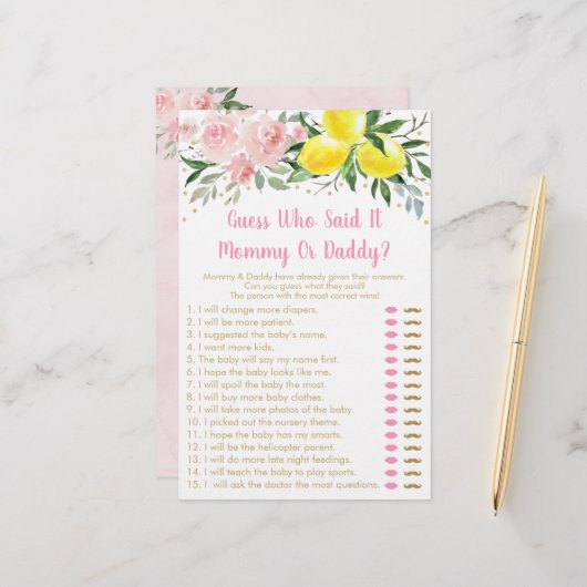 レモネードピンク金ゴールドフローラ誰がゲームを言ったか推測 (正面/裏面インサイチュ)