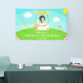 レモネードブラックヘアガール誕生日ウェルカム 横断幕 (トレードショー)