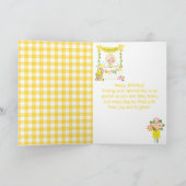 レモネードブロンドヘアガールハッピーバースデー カード (内部)