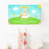 レモネードブロンドヘアガール誕生日ウェルカム 横断幕 (インサイチュ)