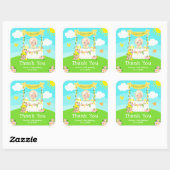レモネードブロンドヘアガール誕生日サンキューユー スクエアシール (シート)