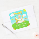 レモネードブロンドヘアボーイ誕生日サンキューユー スクエアシール (封筒)