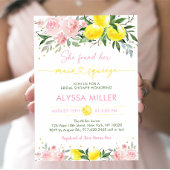 レモネードメインスクイーズピンクフローラブライダルシャワー 招待状