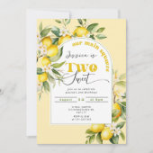 レモネードメインスクイーズ2つの甘い2番目の誕生日 招待状 (正面)